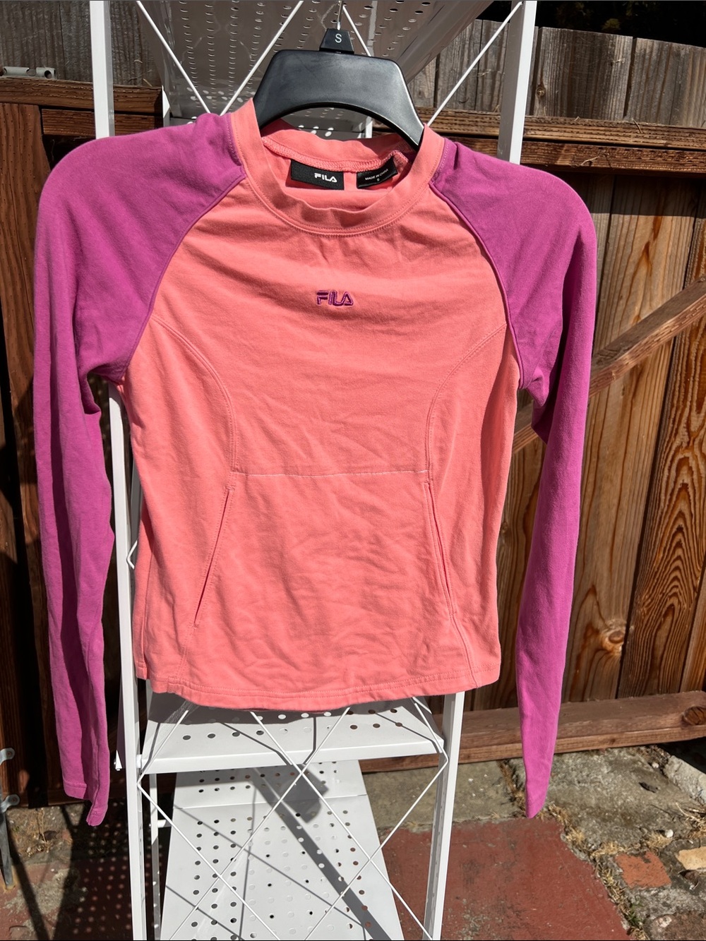 FILA Pink & Magenta Colorblock Long-Sleeve Pullover